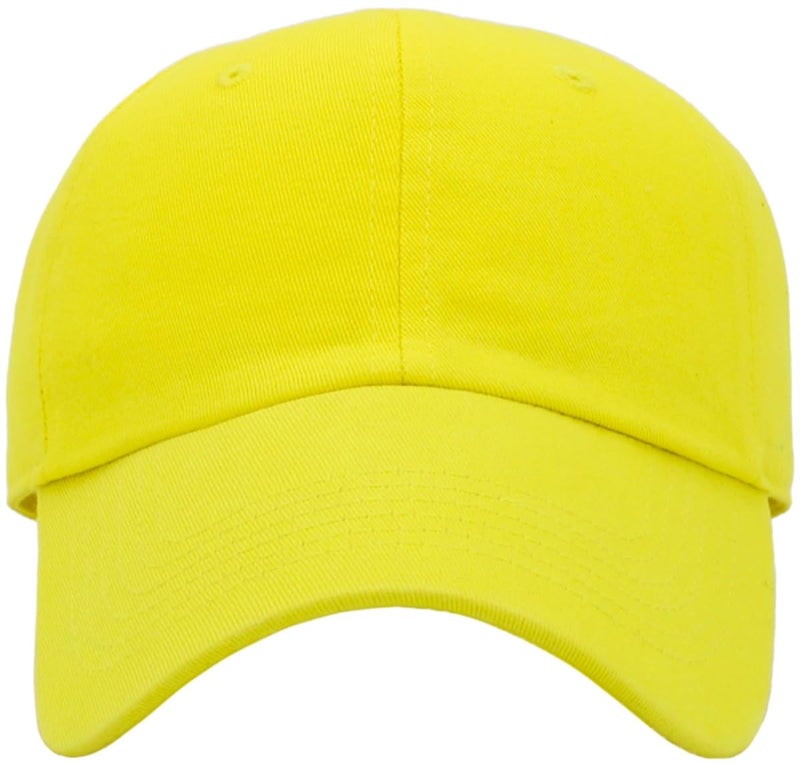 KBETHOS KB-Low Classic Cotton Dad Hat Adjustable Unconstructed Plain Cap - Yellow, One Size - Image 2